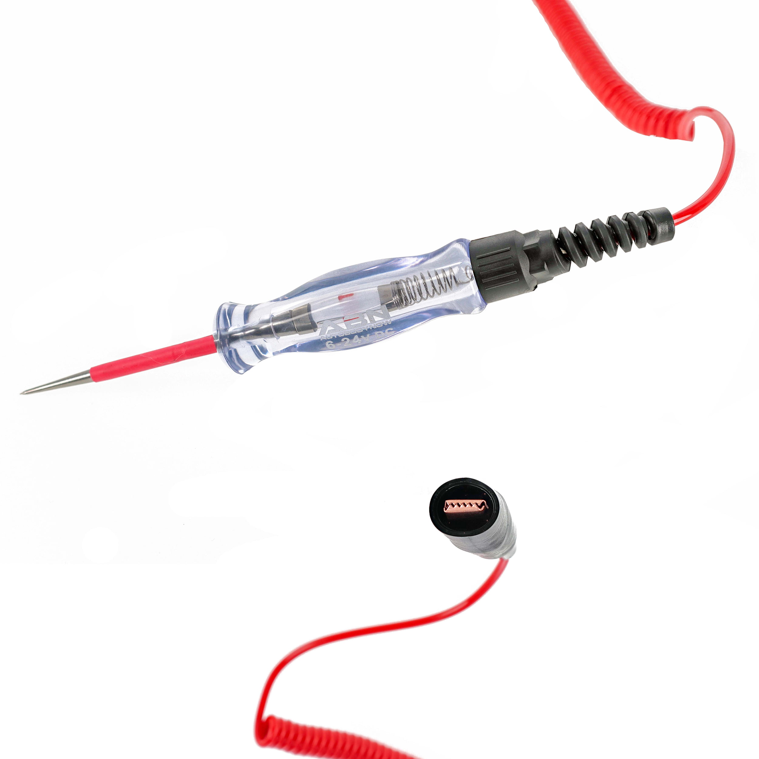 Circuit Tester with Replacement Indicator Light Sharp Piercing Probe & 140 Inch Extended Spring Wire Vertlley 6-24V Heavy Duty Automotive Circuit Tester with Test Light 