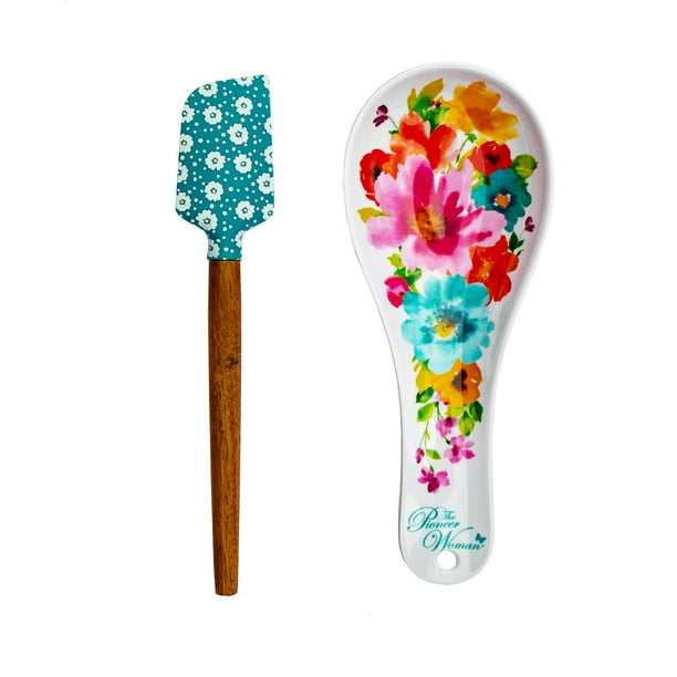 The Pioneer Woman 2Piece Spoon Rest and Spatula Set in Breezy Blossom