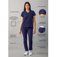 thumbnail image 3 of Adar Addition Go-Basic Scrub Set For Women - Slim V-Neck Scrub Top & Skinny Cargo Scrub Pants - A9200 - Navy - XXS, 3 of 7