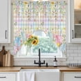thumbnail image 6 of Colorful Easter Swag Valances for Windows 2 Pack, Kitchen Window Curtains 36 Inch Length, Easter Eggs Botanical Spring Floral Privacy Swag Curtains for Living Room/Bathroom with Rod Pocket 36"x36", 6 of 8