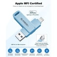 thumbnail image 2 of Unidad flash BLANBOK con certificación MFi de 512 GB para iPhone, color azul cielo, 2 of 8
