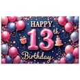 thumbnail image 7 of Colorful Design Happy Birthday Banner Stars Pattern Balloon Decoration Party Backdrop for Teenage Party Celebration Indoor Decoration Event, 7 of 7