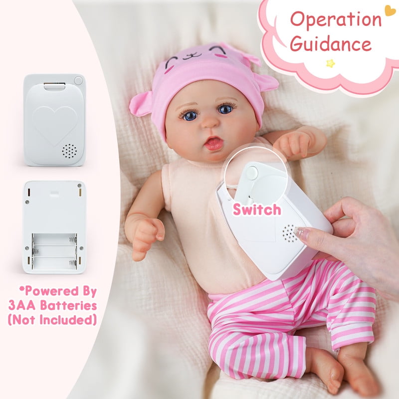 BABESIDE 20 Inch Cutest Reborn Baby Doll Girl with Heartbeat Coos and Breath Real Life Baby Dolls Soft Cloth Body with Gift Box for Kids Age 3+