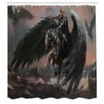 thumbnail image 3 of Ambesonne Black Shower Curtain, Pegasus King Leading, 69"Wx84"L, Black Brown, 3 of 5