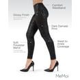thumbnail image 3 of MeMoi Chic & Elegant Glossy Floral Ornate Damask Leggings - Womens - Female (Small/Medium, Black), 3 of 7