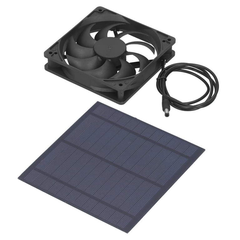 ACOUTO 5W 6V Solar Panel Board W/Ventilation Fan For Greenhouse Pet House  Kennel Cooler RH 