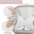 thumbnail image 3 of Topboutique Bow Pillow,Bowknot Throw Pillows,Soft Decorative Pillows,Bow Shaped Plush Pillow,Bow Pillow Plush Cushion for Bedroom Sofa Couch Car Headrest Home Decor,White, 3 of 6