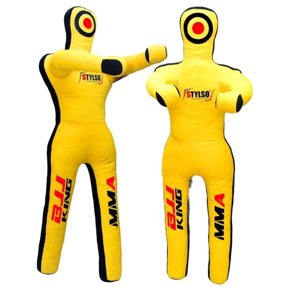 Saco de boxeo Stylso Grappling Dummy 183 cm, color amarillo