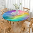 thumbnail image 3 of Rainbow Tie Dye Swirl Pattern Round Fitted Tablecloth with Elastic Edge,Dining Table Cover Waterproof,Outdoor Round Tablecloth for Camping,Dining,Indoor and Outdoor, 3 of 7