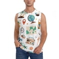 thumbnail image 2 of Lsque Travel1 Print Men's Cotton Blend Sleeveless Muscle Shirts (S-3XL)- Moisture Wicking, Odor Protection, UPF 30+,XX-Large, 2 of 8