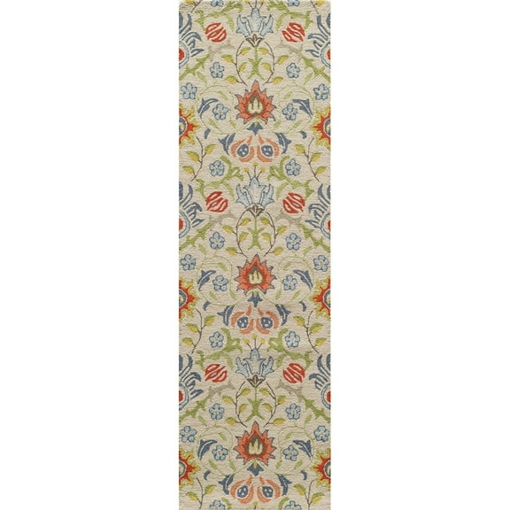 Momeni  Newport Hand Tufted Wool Floral Area Rug Multi 2' 3" x 8' Contains Latex 8' Runner Indoor,Runner,Handmade Living Room,Bedroom