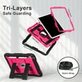 thumbnail image 2 of Dteck Case for iPad Air 11 Inch (M3/M2, 2025/2024)/ iPad Air 5 (2022) / iPad Air 4 (2020), Heavy Duty Sturdy Stand Case with Pencil Holder, Shoulder Strap,Black Rose, 2 of 8