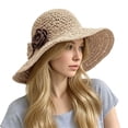thumbnail image 2 of QASIEATN Women's Cozy Sun Hats Women Summer Two Tone Hat Versatile Wide Brim Sun Hat Fall Fashion Accessories, 2 of 4
