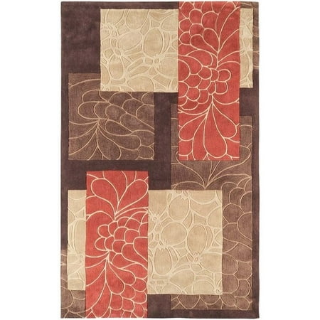 Surya Cosmopolitan 5' x 8' Hand Tufted Rug in Brown and Red