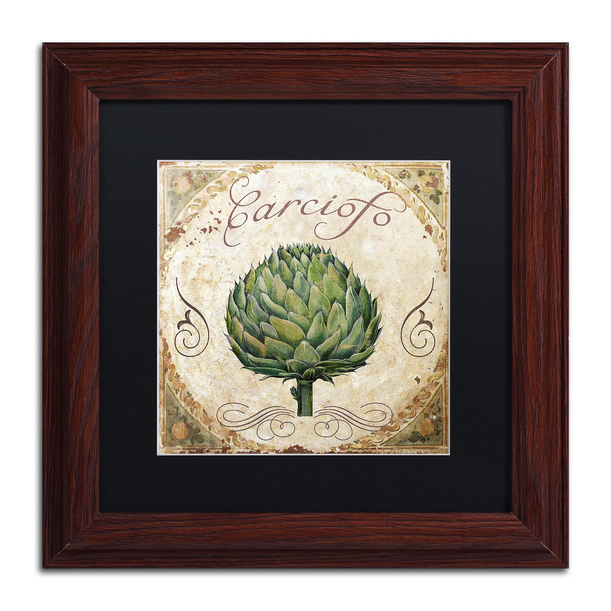 Trademark Fine Art "Mangia III" Canvas Art by Color Bakery Black Matte, Wood Frame