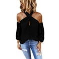 thumbnail image 2 of Babysbule Womens Tops Long Sleeve Women's Fashion Backless Solid Color Long-sleeved Shirt Casual Strapless Tops, 2 of 6