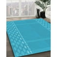thumbnail image 3 of Ahgly Company Machine Washable Indoor Rectangle Transitional Deep Sky Blue Area Rugs, 2' x 3', 3 of 7