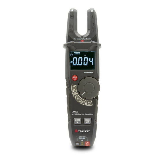 Triplett CM200 True RMS 6000 Count 200A Open Jaw Clamp Meter with Certificate of Traceability to NIST