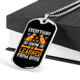 thumbnail image 3 of Learned From Dogs Yellow Necklace Stainless Steel or 18k Gold Dog Tag 24" Chain, 3 of 8