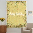 thumbnail image 3 of Yellow Birthday Sheer Curtains 63 Inches Long, Colorful Confetti Ribbons Polka Dots Classroom Light Filering Curtains, Breathable Simi Curtain Privacy Drapes for Living Room Bedroom Window Treatment, 3 of 9
