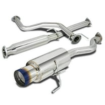 DNA Motoring For 1992-2000 Honda Civic 2DR 4DR 4.5" Muffler Burnt Tip Catback Exhaust System