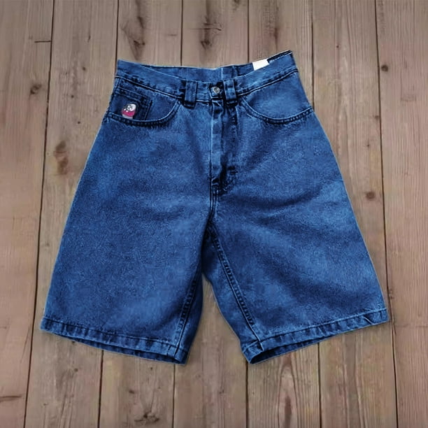 WILLBEST Jeans Mujer Pantalones Cortos Vaqueros Holgados para Hombre, Estilo Informal, Holgados, Con Entrepierna de 5 Pulgadas, Estilo Urbano, Cómodos, Elásticos, de Verano Extra Grande