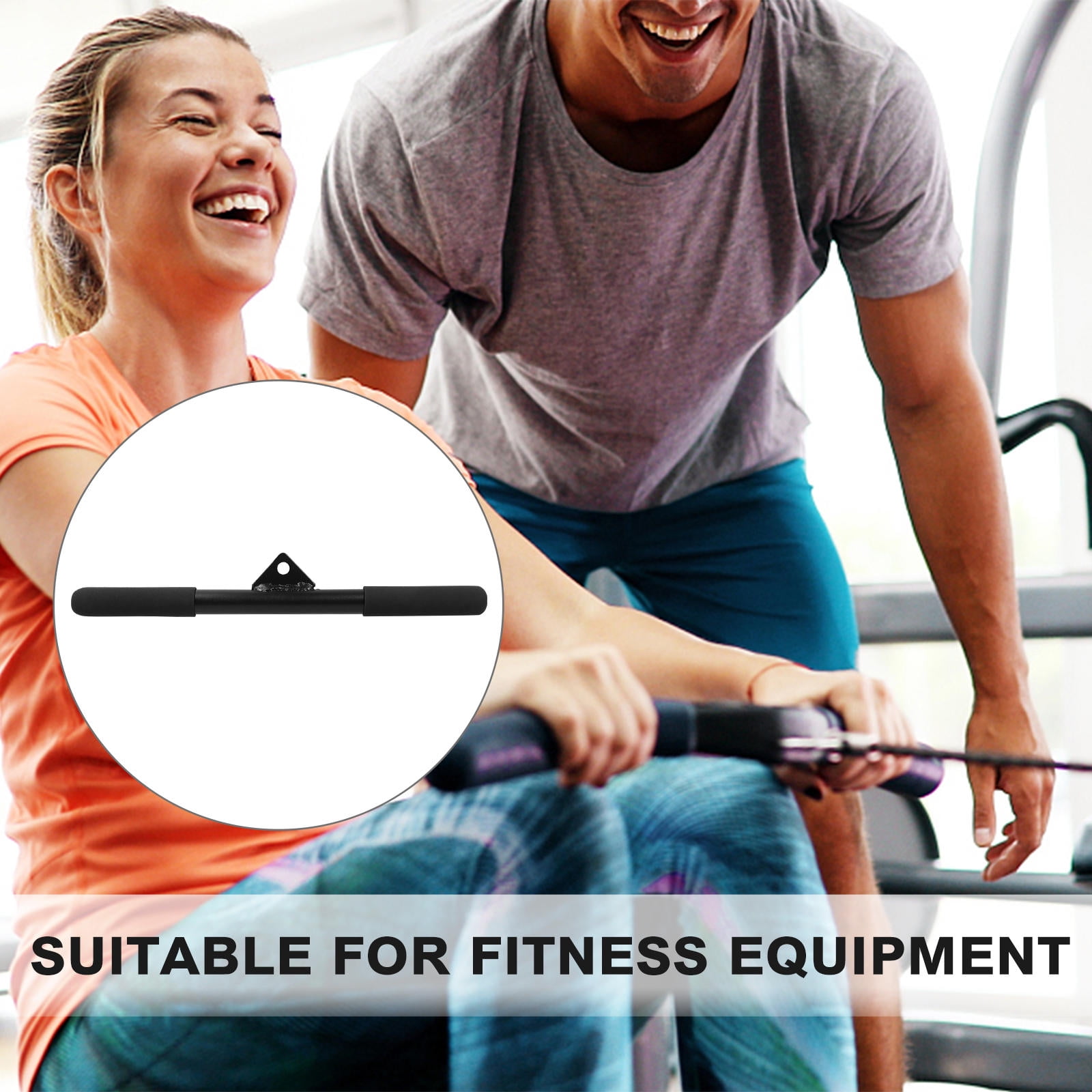 OULII Black Fitness Pull Rod for Home Gym Workouts - Multi-Use Bicep, Back, and Arm Strength Training Accessory