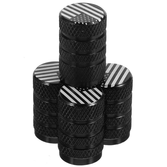 WHAMVOX 4pcs Car Tire Valves Caps Vehicle Air Nozzle Covers American Flag Pattern Tire Stem Caps