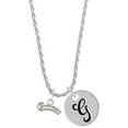 thumbnail image 1 of Delight Jewelry Silvertone Script ''Princess'' Silvertone Script Initial Disc - G - Charm Necklace, 20"+3", 1 of 4