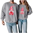 thumbnail image 1 of Gibobby Sudadera sin capucha y ocio Sudadera con capucha de estilo informal y deportivo para pareja con estampado de animados del día de San Valentín para amantes (para mujeres)(Gris, M), 1 of 5