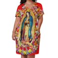 thumbnail image 3 of Vestido holgado de verano para mujer con bolsillo y máscara católica de Nuestra Señora de Guadalupe, Santa Mexicana, México, 3 of 7