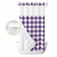 thumbnail image 2 of Purple Checkered No Hook Shower Curtain Waterproof, Bathroom Curtains with Snap in Liners and See Through Top Window, Farmhouse Buffalo Plaid Hotel Style Bathtub Curtains Shower 54"Wx78"L, 2 of 8