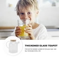 thumbnail image 3 of WESIEVYA 1Pack Glass Water Pot with Bamboo Lid 18 4x13 5in Transparent for Hot and Cold Resistant Tea Kettle, 3 of 8