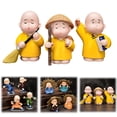 thumbnail image 1 of npkgvia Liquidation, Décoration Quatre Moines Mignons Petits Moines Statues Bouddha Petites Statues Bouddha Mignonnes Décorations en Résine, Multi-Couleur, 1 of 5