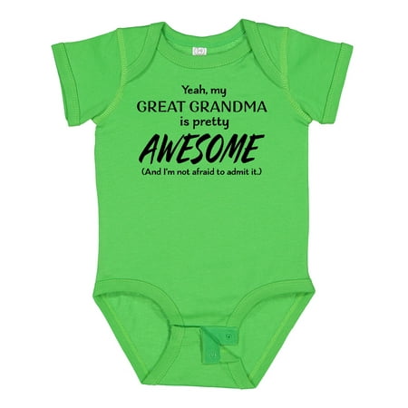 

Inktastic Yeah My Great Grandma is Pretty Awesome Gift Baby Boy or Baby Girl Bodysuit