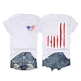 thumbnail image 2 of Hauts pour Femmes Jour de l'Indépendance Drapeau Col Rond Imprimé Lettre Manches Courtes T-Shirts pour Femmes Blanc m, 2 of 4
