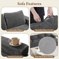thumbnail image 2 of Modular Sectional Sofa Couches L-Shape Couch 3 Seat Modular Sofa Memory Foam Sectional Couches for Living Room, Cloud Couch with Oversized Chaise (Grey Stripe, 94.5" Right Facing Chaise), 2 of 13