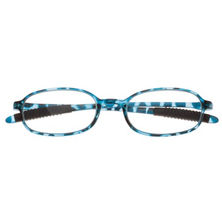 Readers with Flexible Bows & Ear Grippers-Blue-1.50X