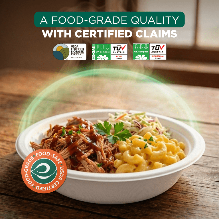 EcoSoul Compostable Bowls, 16 oz, Pearl White, 125 Count photo 4