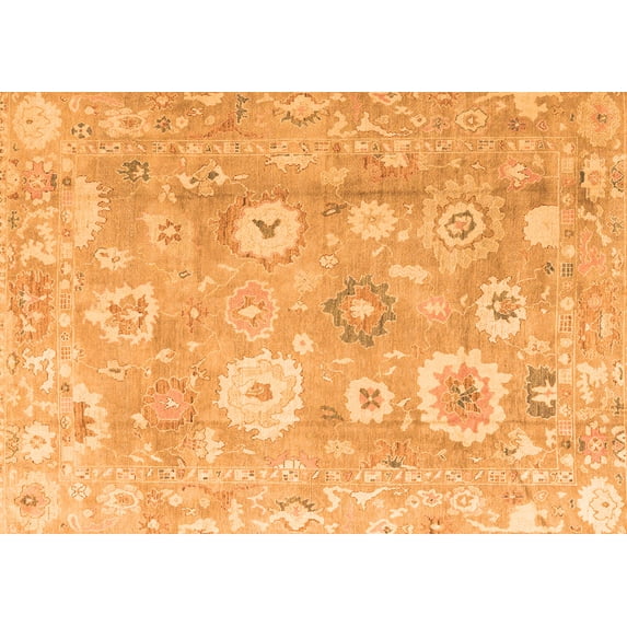 Ahgly Company Indoor Rectangle Oriental Orange Traditional Area Rugs, 2' x 5'