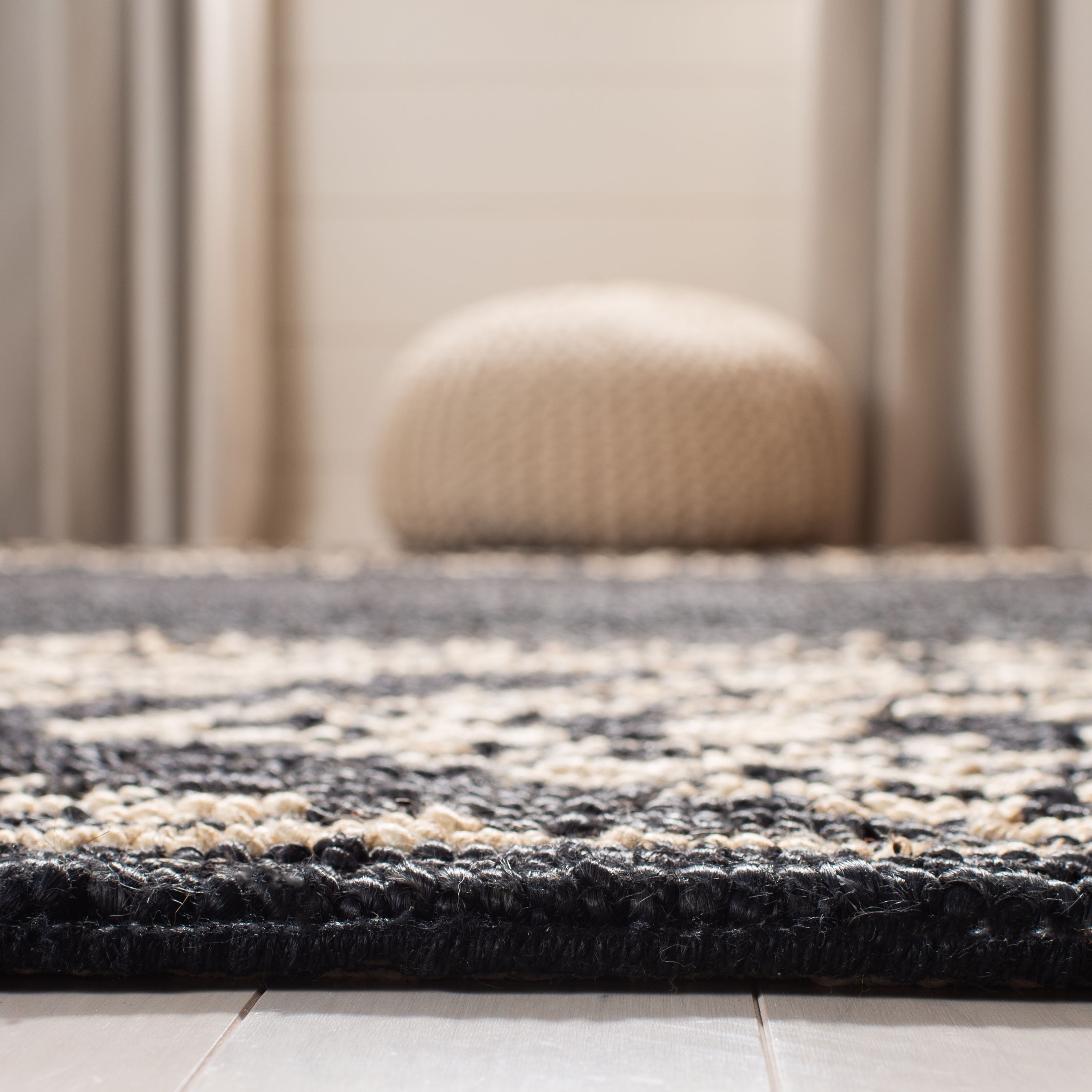 SAFAVIEH Natural Fiber Arianne Geometric Area Rug, Black, 8' x 10'