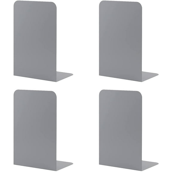 MSDADA Bookends Metall Book Ends Supports Grey(2 Pairs)