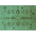 thumbnail image 1 of Ahgly Company Machine Washable Indoor Rectangle Oriental Turquoise Blue Industrial Area Rugs, 5' x 7', 1 of 4