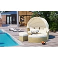 thumbnail image 4 of LiviNest All-Weather Outdoor Sectional Daybed: 3-in-1 Sofa, Sunbed & Dining Hub - Retractable Canopy & Adjustable Table for 5-Person Poolside Lounging & Backyard Entertaining - PE Rattan & Metal Fram, 4 of 6