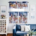 thumbnail image 2 of Blue Snowman Christmas Kitchen Curtains Sets for Windows 24 Inch Length, Farmhouse Xmas Snowflake Rod Pocket Window Treatments Tier Curtains and Valances Set for Bedroom/Bathroom, 2 of 8