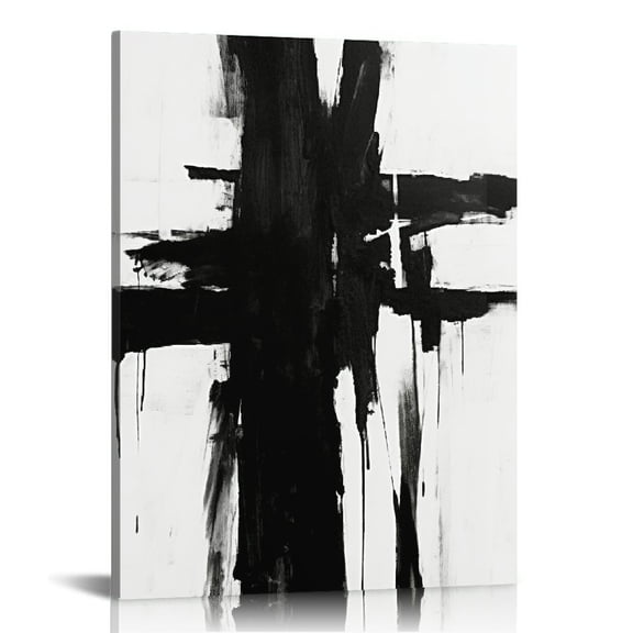 ARISTURING Black and White Abstract Canvas Wall Art Prints Textured Painting for Living Room