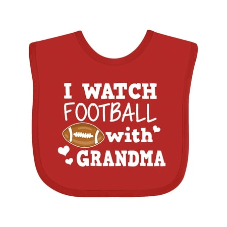 

Inktastic I Watch Football with My Grandma Gift Baby Boy Bib