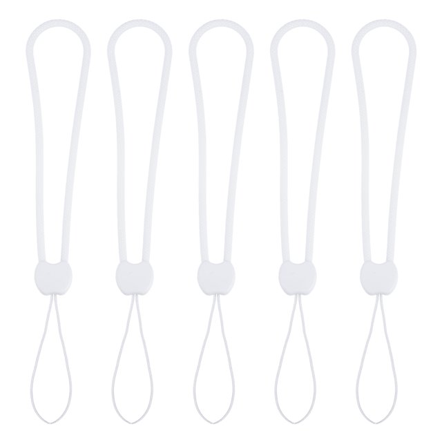 Muñequera Cordón, Cordón Corto Pequeño Muñeca Cordón Correas para Bolígrafo Paraguas Agua Tetera Cámara USB Pulgar Dispositivos Teclass (Blanco, Paquete de 5)
