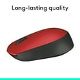 thumbnail image 6 of Logitech M170 Wireless Mouse for PC, Mac, Laptop, 2.4 GHz with USB Mini Receiver, Red, 6 of 11