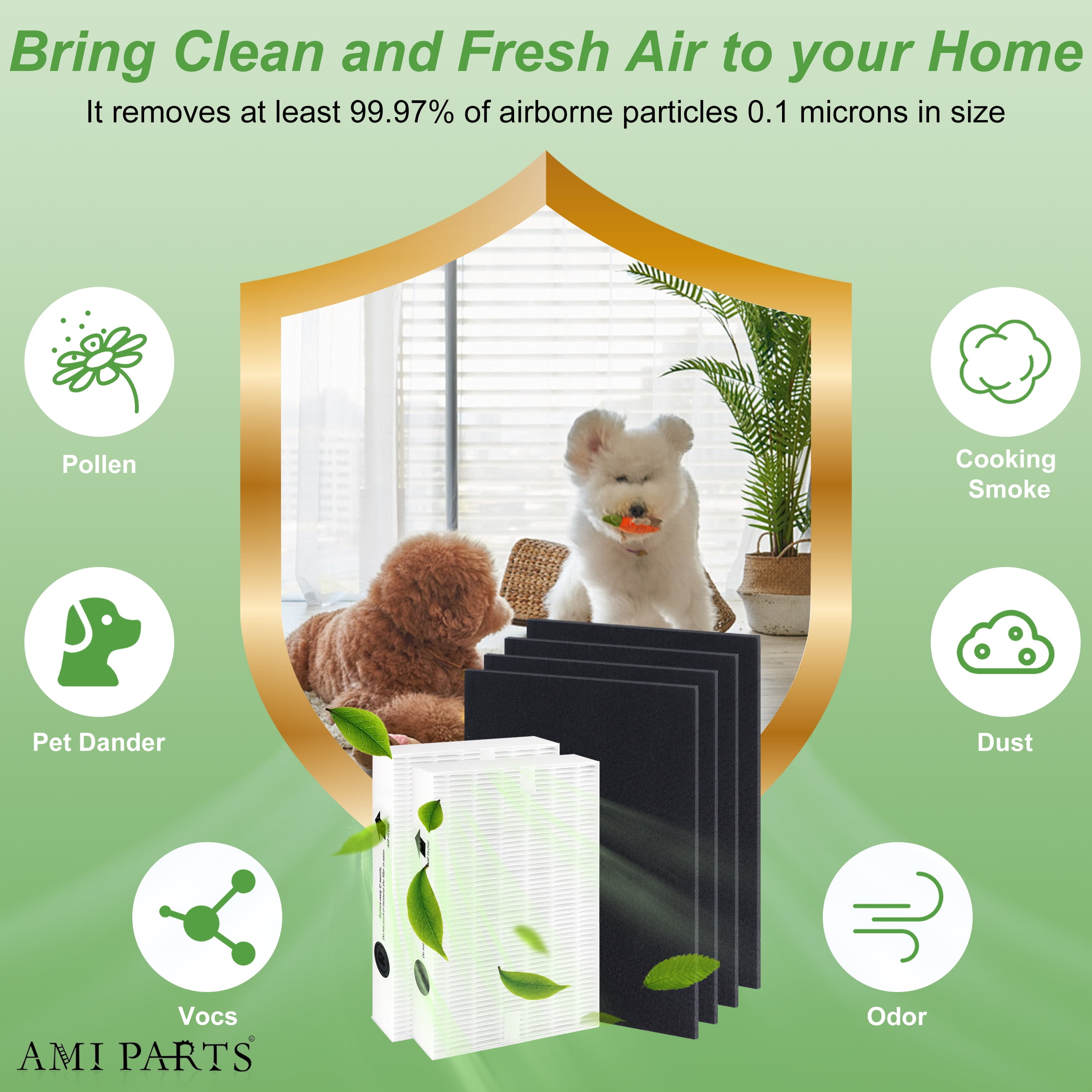 AMI PARTS HPA200 HEPA Replacement Filters True HEPA for Honey-well HPA200 Series Air Purifier HRF-R2